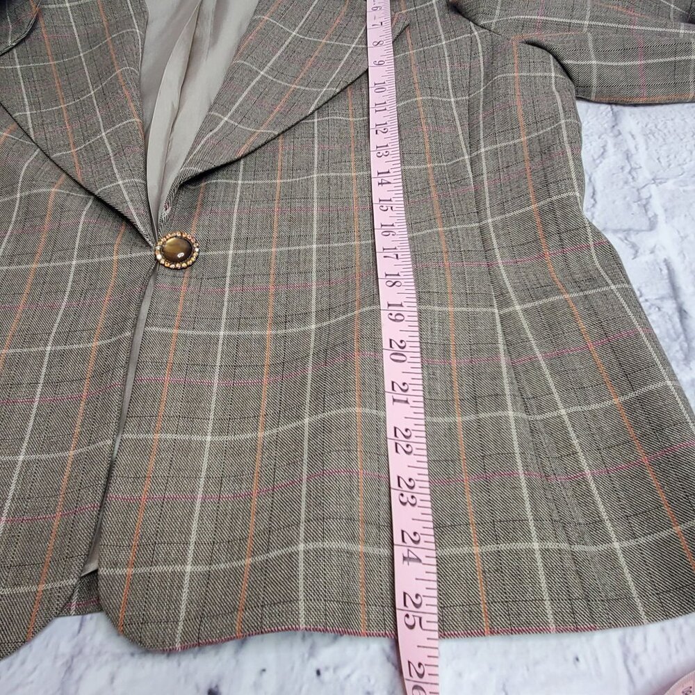 Vintage Austin Reed Women Suit Set Size 16 / XL Plaid Blazer Jacket & Skirt - Picture 15 of 16